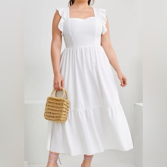 SHEIN Dresses & Skirts - Ruffle Tie Back Solid A-line Dress